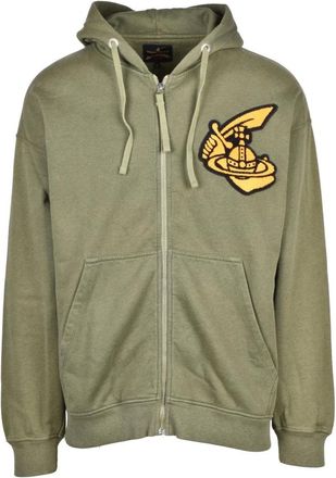 Vivienne Westwood Hoodies & sweatvesten, Heren, Groen, M, Katoen, Hoodie met rits