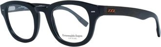 Ermenegildo Zegna Accessoires, Heren, Zwart, ONE Size, Zwarte Ronde Optische Frames met Demo Bril