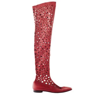 Romeo Gigli Perforated Over-The-Knee Boots - 00s