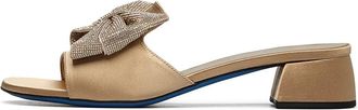 Loriblu Satijnen Mules met Strik - Dames - Muiltjes - Geel - 35 EU - Satijn - Schoenen