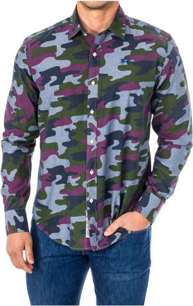 La Martina Casual overhemd met lange mouwen - Heren - Casual Overhemden - Blauw - S - Katoen - Overhemden