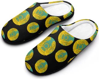 Generic Coat Arms of Kazakhstan Cotton Slippers for Women Indoor Outdoor Slipper Slip-On Memory Foam Home Shoes
