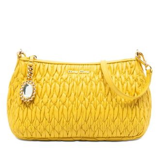 Miu Miu Pre-owned Miu Miu Matelasse Nappa Crystal Charm Shoulder Bag Ladies WDZZ0TUDPGAAPUQO