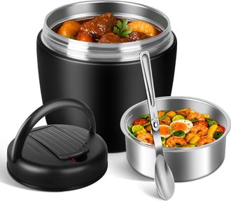 OEM Recipiente Termico - Acero Inoxidable Doble Pared Vac&iacute;o - Aislamiento 6 H Caliente / 8 H Fr&iacute;o - 1200 Ml - Dise&ntilde;o Hermetico Antifugas - Compartimentos 