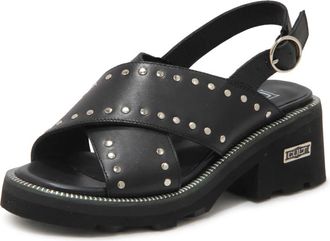 Cult Grace 3705 Sandal - Dames - Sandalen met hakken - Zwart - 38 EU - Wol - Schoenen