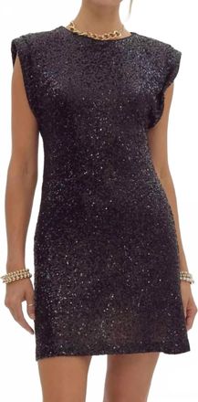 Entro Classic Holiday Sequin Dress In Black