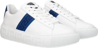 Versace Mens White Leather Low Top Sneakers