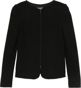 Emporio Armani Jassen, Dames, Zwart, L, Zwarte Geweven Ritsjas