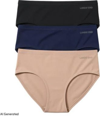 Lands End Brief True Solutions Light Weight Microfiber Basics 3 Pack Panties in Clay/navy/blk at Nordstrom, Size X-Large