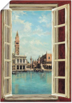 Artland Wandbild »Fenster mit Blick auf Venedig« Fensterblick 1 Stk. tlg. als Leinwandbild, Poster, Wandaufkleber in verschied. Grössen