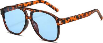 Generic Vintage Square Large Frame Mens Commuting Polarized Sunglasses Womens Street Fashion Vacation(Blue)