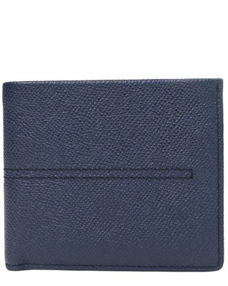 Tod's TodS Navy Blue Saffiano Leather Bifold Wallet (Authentic Pre-Loved)