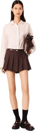Maje Pleated skort in Brown at Nordstrom, Size 34 Eu