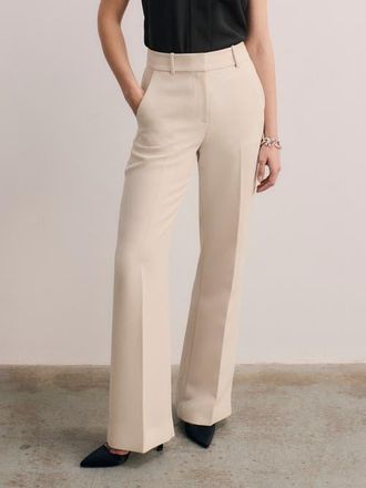 The Fold Alzira Doppio Crepe Pants in Neutral at Nordstrom, Size 10