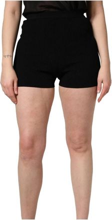 Dolce & Gabbana Hot Pants - Dames - Bermuda - Zwart - S - Leer - Korte Broeken