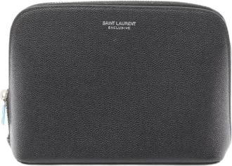 Saint Laurent Pre-owned Pouch - Dames - Vintage Clutch - Zwart - ONE Size - Leer - Vintage