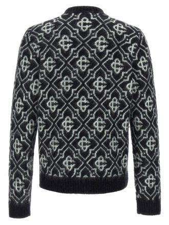 Casablanca Monogram Jacquard Mohair Sweater - Black