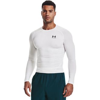 Under Armour Trainingsshirt UNDER ARMOUR UA HG ARMOUR COMP LONG SLEEVE, Herren, Gr. L, weiss (wei&szlig;), Obermaterial: 84% Polyester, 16% Elasthan, normal, Rundhals, S