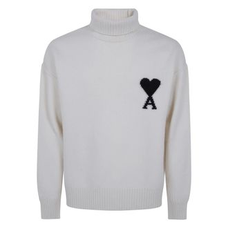 Ami Quota Ami De Coeur Funnel Neck Trui - Heren - Truien - Wit - Maat: L Wol