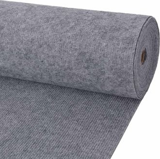 vidaXL Alfombra Gris 1,2 X 10 M Poli&eacute;ster Vidaxl