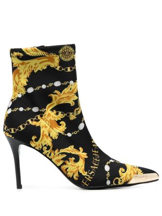Versace Jeans Couture Scarlett 110mm ankle boots - women - Fabric/Polyurethane/Polyurethane - 41 - Black