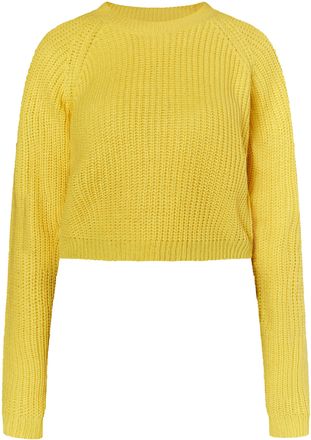Mymo Gebreide cropped trui Dames geel