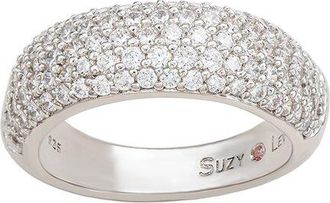 Suzy Levian Suzy Levian Silver Cz Thick Pave Half-Eternity Ring