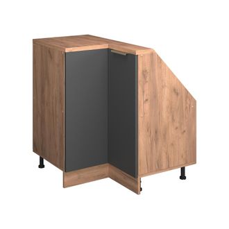 Vicco Armario De Cocina Esquinero Para Techo Inclinado R-line, Oro Antracita/roble Dorado, 75.6 Cm Con 1 Puerta, Vicco