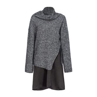 Pinko Pinko, Kleedjes, Dames, Grijs, S, Gelaagde Gebreide Omslagjurk