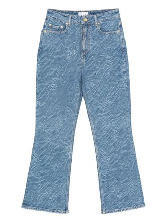 Ganni textured five-pocket jeans - Blue