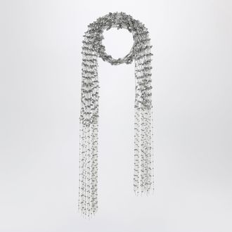 Dries Van Noten Sciarpa con perline e frange argento