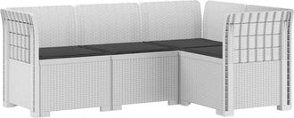 vidaXL Sof&aacute; De Jard&iacute;n Para 4 Personas Con Cojines Estilo Rattan Pp Vidaxl