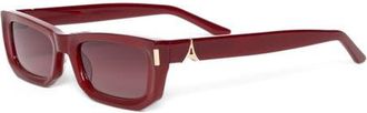 Mani&egrave;re De Voir Milan Curved-Frame Sunglasses in Red at Nordstrom