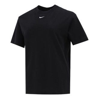 Nike (WMNS) Nike Sportswear Essential Logo Printing Round Neck Pullover Short Sleeve Black T-Shirt DN5698-010