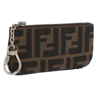Fendi Pre-owned Accessories, female, Brown, Size: ONE SIZE Pre-owned Zucca Canvas Coin Purse