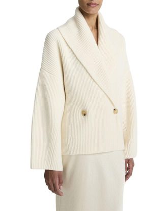 Vince Draped Wool-Blend Sweater Coat