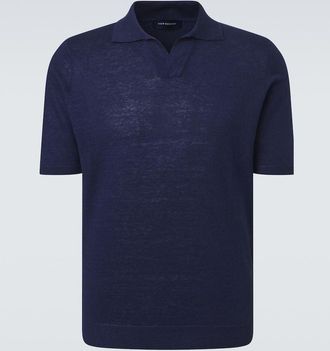 Thom Sweeney Linen and cotton polo shirt