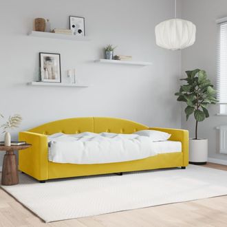 vidaXL Sof&aacute; Cama Con Colch&oacute;n Terciopelo Amarillo 80x200 Cm Vidaxl