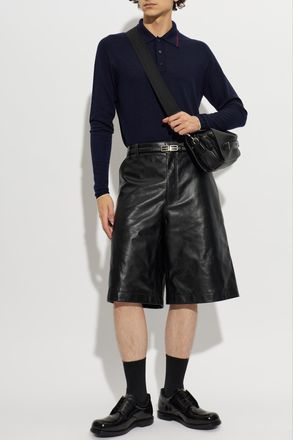 Balenciaga Wool Polo, Mens, Navy Blue