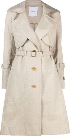Patou belted trench coat - women - Cotton - 38 - Neutrals