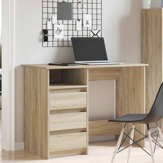 Berkfield Home Decorative Desk Sonoma Oak 102x50x75 cm Engineered Wood in Light Brown | Size: 102 x 50 x 75 cm