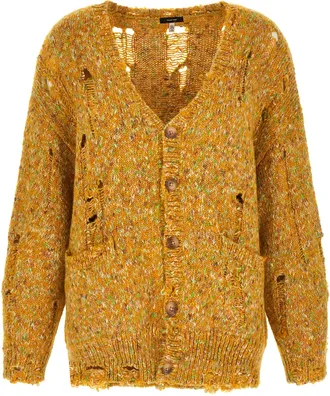 R13 Bicolor Alpaca Leather Womens Cardigan