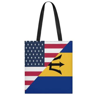 Generic U.S. And Barbados Flag Womens Tote Casual Shopping Bag Lightweight Shoulder Bags Hobos Handbag for Work Travel Daily 35x40cm