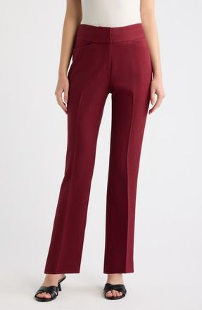 Tahari by ASL Bell Bottom Flare Leg Pants in Cranberry at Nordstrom, Size 16