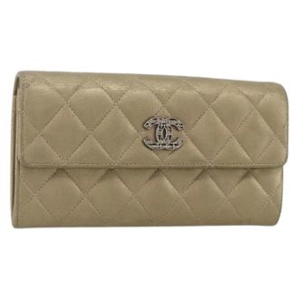 Chanel Pre-owned Wallets, female, Beige, Size: ONE SIZE Pre-owned Vintage Long Wallet