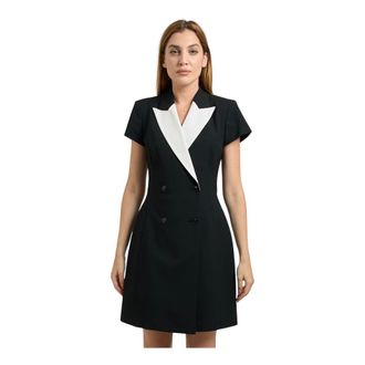 HUGO BOSS Dames, Jurken, Zwart, Maat: L Leer