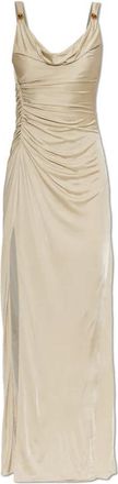 Versace Viscose Jersey Draped Gown - Dames - Feestkleedjes - Beige - L - Leer - Kleedjes