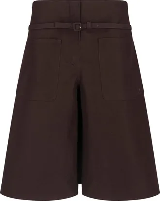 Courr&egrave;ges Brown A-Line High Waist Shorts