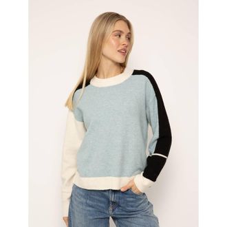Central Park West Billie Blocked Crew in Blue Multi at Nordstrom, Size Medium