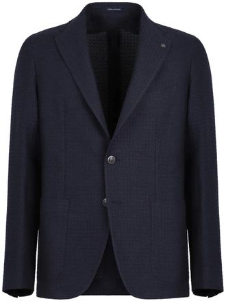 Tagliatore peak-lapels single-breasted blazer - Blue